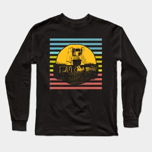 Bulldozer retro design Long Sleeve T-Shirt